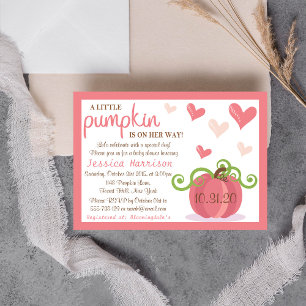 Niedlich Little Pumpkin Girls Babydusche Einladung