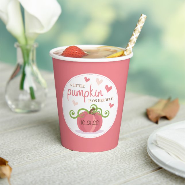 Niedlich Little Pumpkin Girls Babydusche Pappbecher (In Situ)