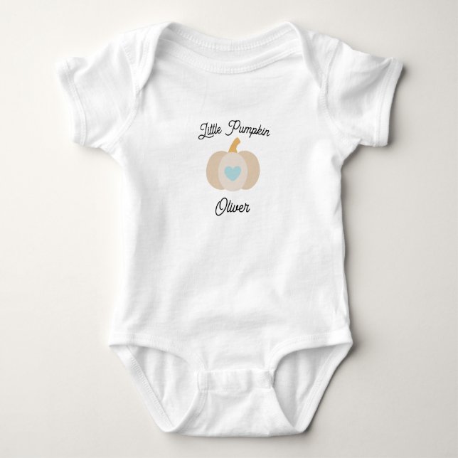 Niedlich Little Pumpkin Halloween Blue Baby Strampler (Vorderseite)