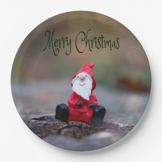 Niedlich Little Santa Clause Frohe Weihnachten Pappteller (Vorderseite)