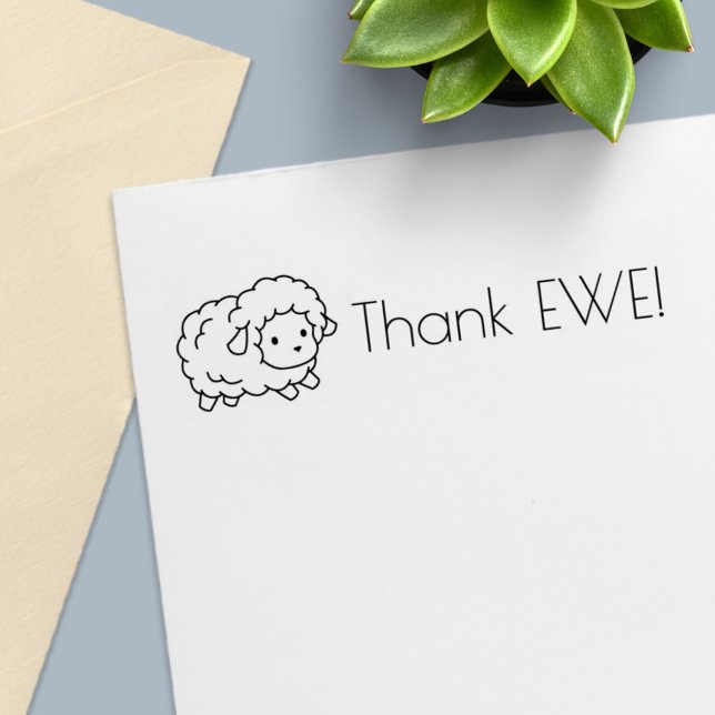 Niedlich Little Sheep Dankeschön Ewe (Sie) Permastempel (Von Creator hochgeladen)