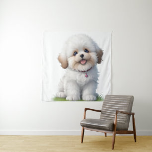 Niedlich Little Shih Tzu Puppy Dog Lover Wandteppich