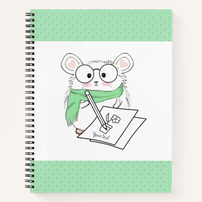 Niedlich Little Smart Hamster Green Notizbuch (Vorderseite)