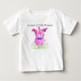 Niedlich Little Stinker Pig Baby T-shirt