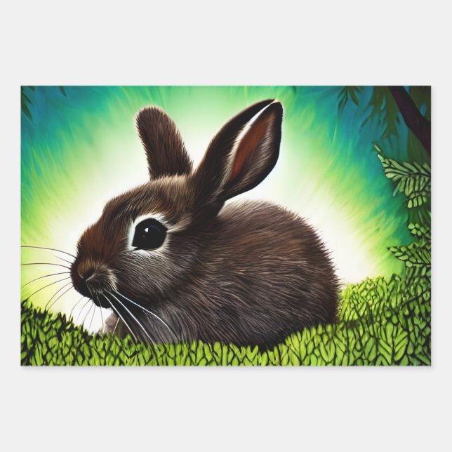 Niedlich Little Storybook Bunny Geschenkpapier Set (Vorderseite)