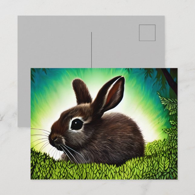 Niedlich Little Storybook Bunny Postkarte (Vorne/Hinten)