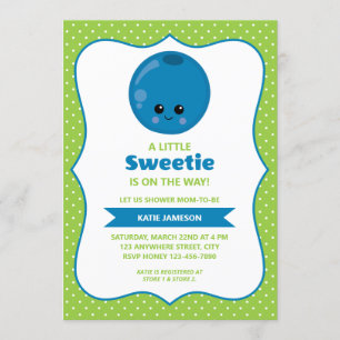 Niedlich Little Sweetie Blueberry Baby Dusche Einladung