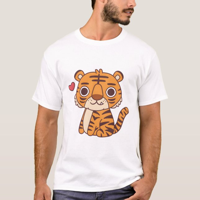 Niedlich Little Tiger T-Shirt (Vorderseite)