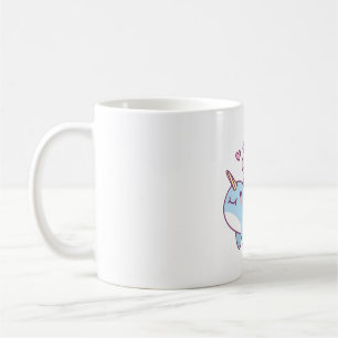 Niedlich Little Unicorn Riding Narwhal Kaffeetasse