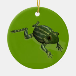 Niedlich Little Watermelon Frog Keramikornament