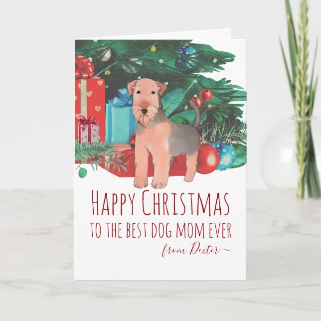 Niedlich Little Welsh Terrier Welpe Weihnachten (Vorderseite)
