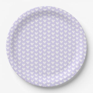 Niedlich Little White Hearts Pattern Lavendel Pappteller