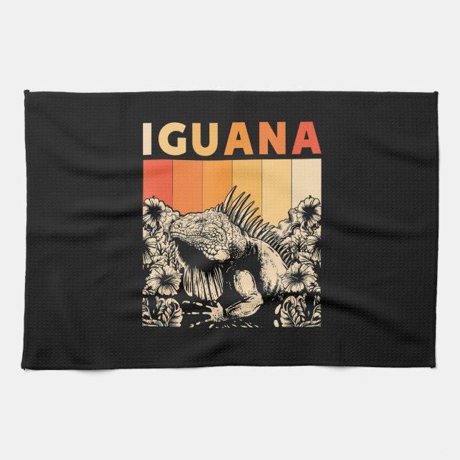 Niedlich Lizard Iguana Reptil Gift Iguana Geschirrtuch (Horizontal)