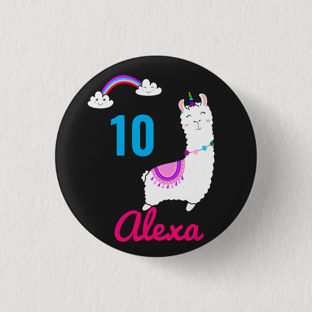 Niedlich Llama Alpaca Lama Fiesta Lover Custom Button (Vorderseite)