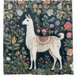 Niedlich Llama Elegant Floral Duschvorhang