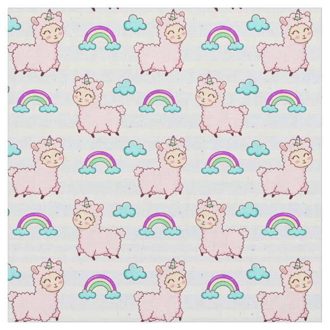 Niedlich Llama Fabric Stoff (Nahaufnahme)