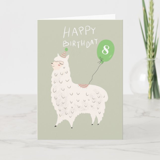 Niedlich Llama Happy Birthday Karte (Vorderseite)