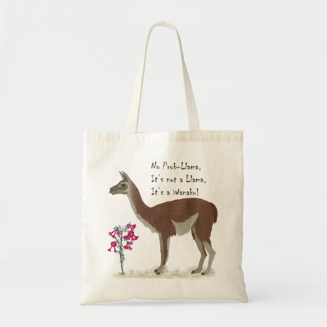 Niedlich Llama Illustration Guanaco Südamerika Tragetasche (Vorne)