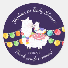 Niedlich Llama Mama Baby Dusche Gefälligkeitsaufkl Runder Aufkleber