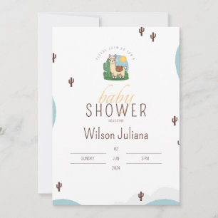 Niedlich Llama Mexican Fiesta Theme Baby Dusche Einladung