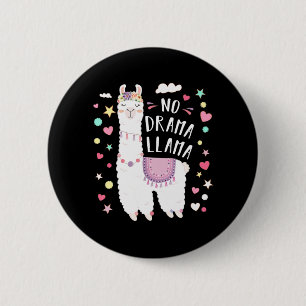 Niedlich Llama No Drama Llama Floral Llama Alpaca Button