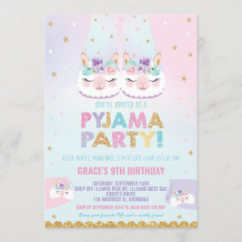 Niedlich Llama Pajama Geburtstagsparty Sleepover S Einladung