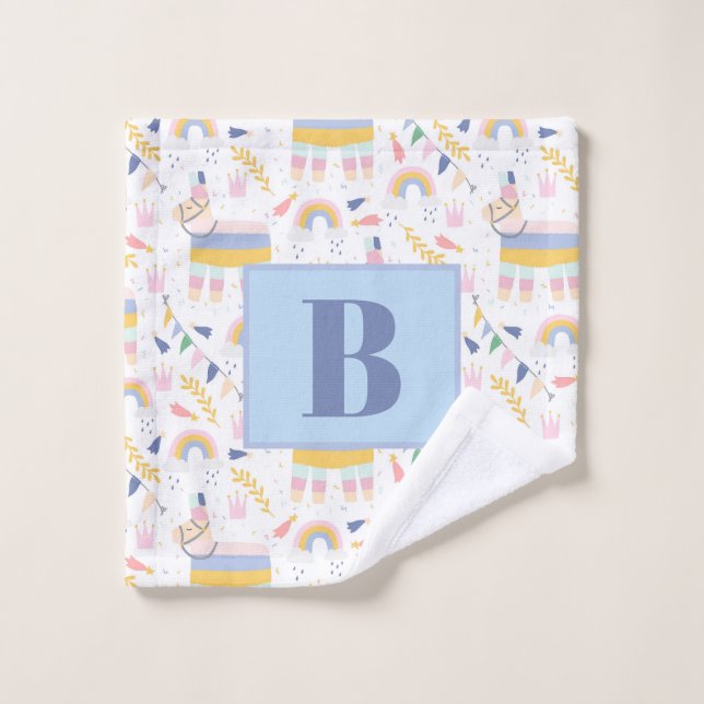 Niedlich Llama Rainbow Baby Kinderzimmer Bath Waschlappen (Waschlappen)