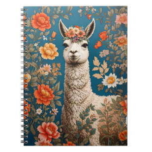 Niedlich Llama William Morris Inspirierte floral Notizblock