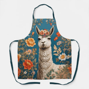 Niedlich Llama William Morris Inspirierte floral Schürze