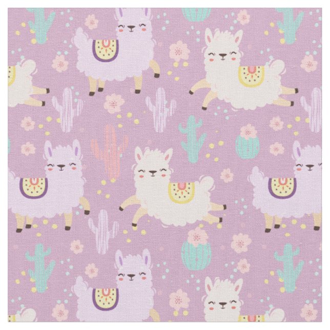 Niedlich Llamas Stoff (Nahaufnahme)