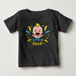 Niedlich Loud & Proud Mohawk Rocker Baby T-shirt