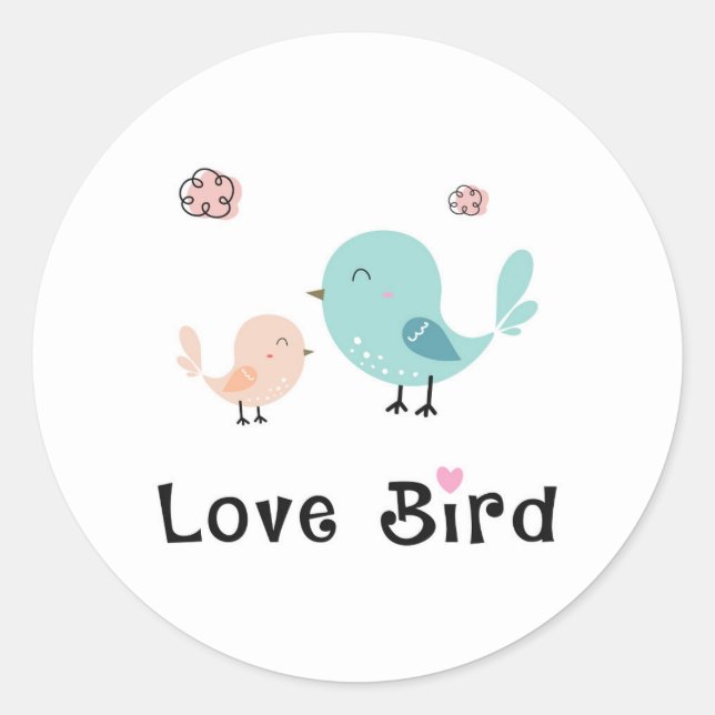 Niedlich Love Bird Runder Aufkleber (Vorderseite)