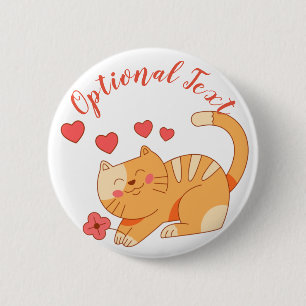 Niedlich Love Orange Tabby Kitten Button