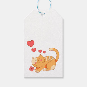 Niedlich Love Orange Tabby Kitten Geschenkanhänger