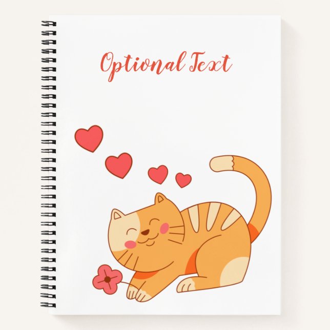 Niedlich Love Orange Tabby Kitten Notizbuch (Vorderseite)