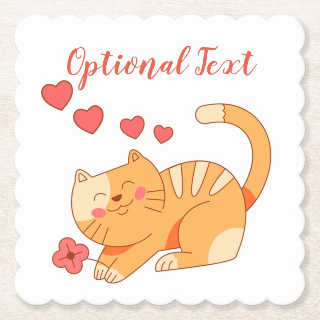 Niedlich Love Orange Tabby Kitten Untersetzer (Vorderseite)