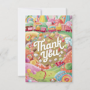Niedlich Lovely Candyland Dankeschön-Karte Dankeskarte