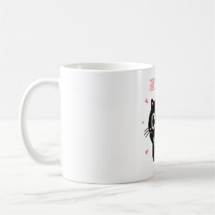 Niedlich Lucky Black Cat Maneki Neko Kaffeetasse