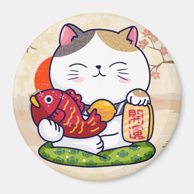 Niedlich Lucky Cat Magnet (Vorne)