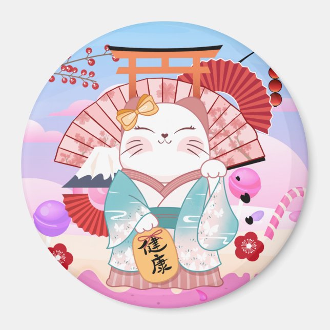 Niedlich Lucky Cat Magnet (Vorne)