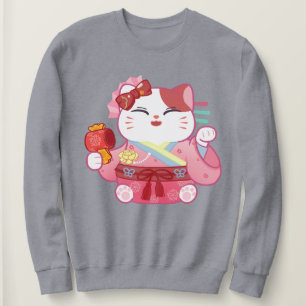 Niedlich Lucky Cat Sweatshirt