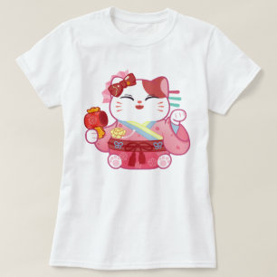 Niedlich Lucky Cat T - Shirt