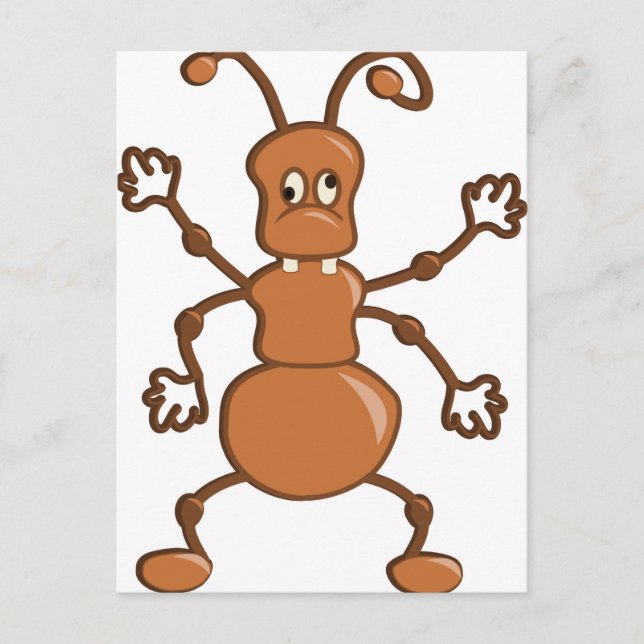 Niedlich lustiger Ant Cartoon Postkarte (Vorderseite)