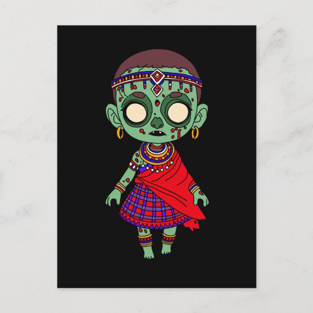 Niedlich Maasai Zombie Postkarte (Vorderseite)