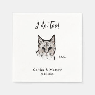 Niedlich mache ich zu Sketch Cat Wedding Serviette