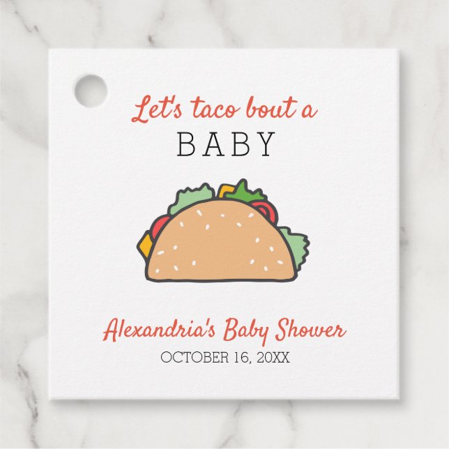 Niedlich machen wir einen Taco über eine Babydusch Geschenkanhänger (Vorderseite)