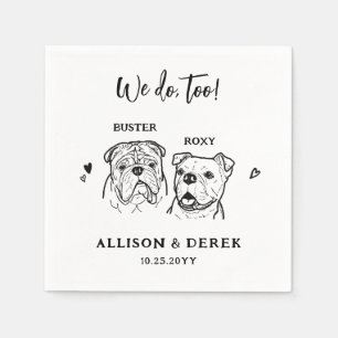 Niedlich machen wir zu 2 Hunde English Bulldog Wed Serviette
