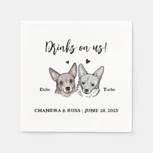 Niedlich machen wir zu 2 Hunde Hochzeit mit Napkin Serviette