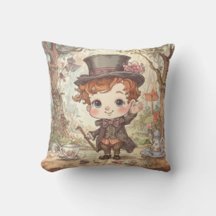 Niedlich Mad Hatter Whimsical Wonderland Art Kissen