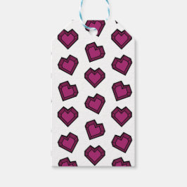 Niedlich Magenta Dark Pink Gemstone Herzmuster Geschenkanhänger